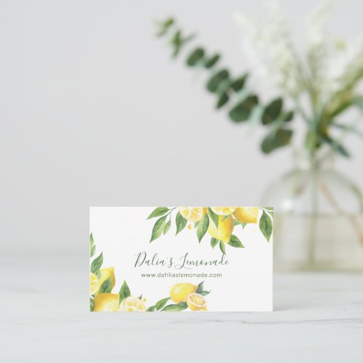 レモン水色 名刺 (スタンド正面)
