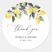 レモン水色mediterrenean結婚あなた感謝していのもの ラウンドシール (正面)