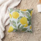 レモン熱帯果実のヴィンテージ模様 クッション (ブランケット)