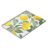 レモン熱帯果実のヴィンテージ模様 ノートブック (左側)