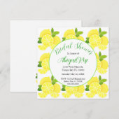 レモン熱帯黄色の柑橘類ブライダルシャワー 招待状 (正面/裏面)