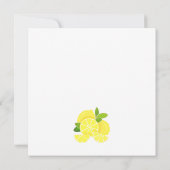 レモン熱帯黄色の柑橘類ブライダルシャワー 招待状 (裏面)