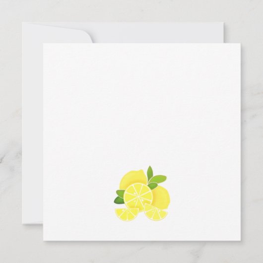 レモン熱帯黄色の柑橘類ベビーシャワー 招待状 (裏面)