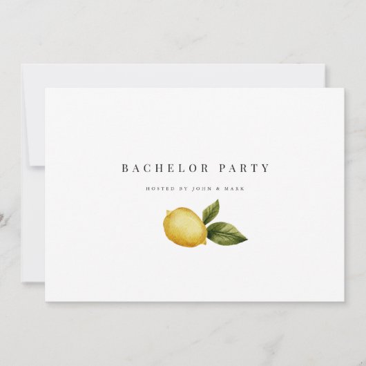 レモン独身パーティー招待状カード 招待状 (正面)