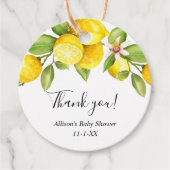 レモン甘いレモン黄色の緑のメッセージカード フェイバータグ (正面)