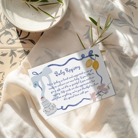 レモン男の赤ちゃんギフト登録詳細 エンクロージャーカード