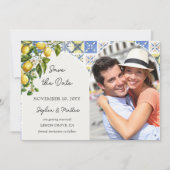 レモン畑の写真イタリア地方の結婚式 セーブザデート (正面)