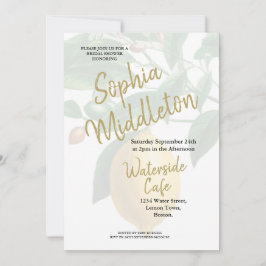 レモン白黒ストライプシモダンック 招待状