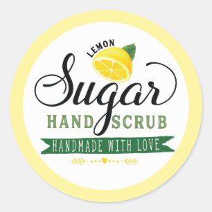 レモン砂糖Handscrubはカスタムなステッカーを分類します ラウンドシール