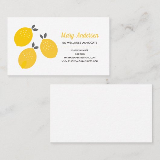 レモン精油の名刺 名刺 (正面/裏面)