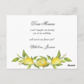 レモン素朴の花が私の花の女の子 ポストカード (裏面)