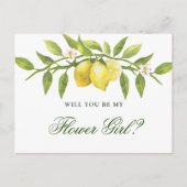レモン素朴の花が私の花の女の子 ポストカード (正面)