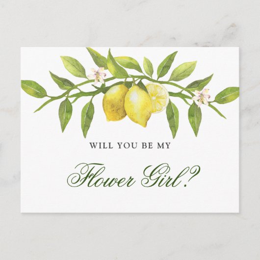 レモン素朴の花が私の花の女の子 ポストカード (正面)