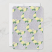 レモン素朴柑橘系ヴィンテージ石赤ちゃんシャワー 招待状 (裏面)