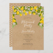 レモン素朴·ブロッサム·グリーンリタイアメント·パーティー 招待状 (正面/裏面)