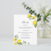 レモン結婚のゲスト情報カードInsert Citrus エンクロージャーカード (スタンド正面)