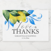 レモン結婚のテーブルデコールブランチとバブリー スパークリングワインラベル (シングルラベル)