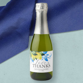 レモン結婚のテーブルデコールブランチとバブリー スパークリングワインラベル