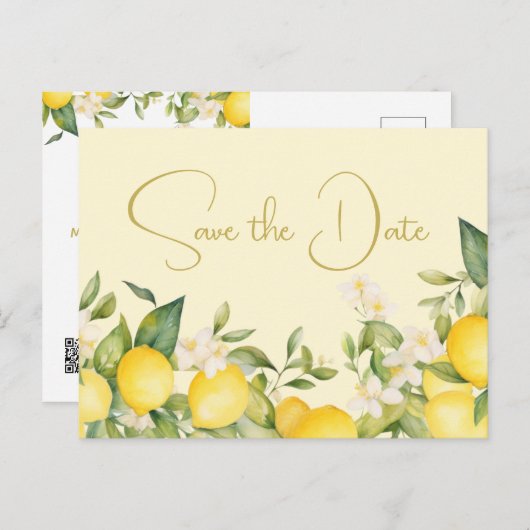 レモン結婚の柑橘類は日付を除く 案内ポストカード (正面/裏面)