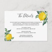 レモン結婚の詳細挿入カード