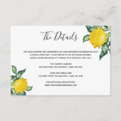 レモン結婚の詳細挿入カード エンクロージャーカード (正面)