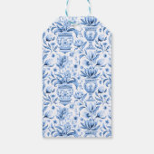 レモン結婚の青い感謝していタイルのギフトメッセージカード ギフトタグ (裏面)