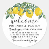 レモン結婚式の引き出物パーソナライズされた感謝していユー ラウンドシール (正面)