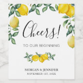 レモン結婚式の引き出物応援 ワインラベル (シングルラベル)