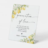 レモン結婚柑橘類の生成ラブサイン 台座サイン (正面)