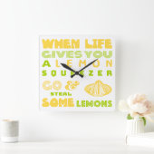 レモン絞り スクエア壁時計 (ホーム)