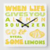 レモン絞り スクエア壁時計 (正面)
