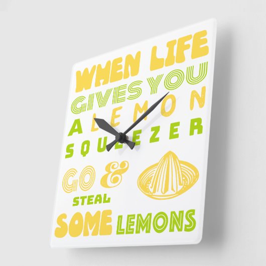 レモン絞り スクエア壁時計 (傾斜)