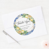 レモン緑のメディテラネアンモザイク結婚タイル ラウンドシール (封筒)