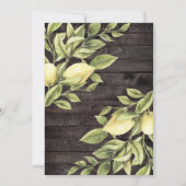 レモン緑の木の水の色ベビーシャワー 招待状 (裏面)