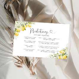 レモン緑の柑橘系ベビーシャワー予測カード 招待状