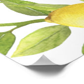 レモン緑の花のブライダルシャワー写真プロップ ポスター (角)