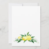レモン緑の花のブランチ&バブリー 招待状 (裏面)