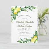 レモン緑の花のリハーサルディナー 招待状 (スタンド正面)