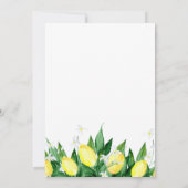レモン緑の花の動くアナウンスメントカード 案内状 (裏面)