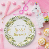レモン緑の草木のブライダルシャワー ペーパープレート (パーティー)