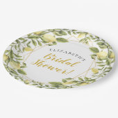 レモン緑の草木のブライダルシャワー ペーパープレート (アングル)