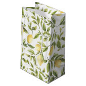 レモン緑の草木の水彩画のブライダルシャワー スモールペーパーバッグ (裏面アングル)