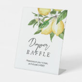 レモン緑の赤ちゃんシャワーおむつラッフルサイン 台座サイン (正面)