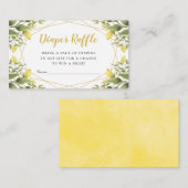 レモン緑の赤ちゃんシャワーおむつラッフル エンクロージャーカード (正面/裏面)