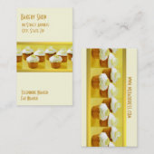 レモン背景の名刺のカップケーキ 名刺 (正面/裏面)