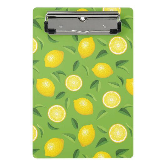 レモン背景パターン ミニクリップボード (正面)