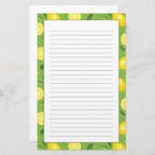 レモン背景パターン 便箋 (正面/裏面)