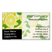 レモン背景名刺マグネット マグネット名刺 (正面)