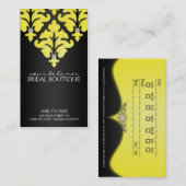 レモン色のダイヤモンドのダマスク織のアポイントメントカード 予約カード (正面/裏面)