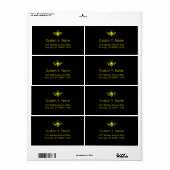 レモン色のハチ ラベル (フルシート)